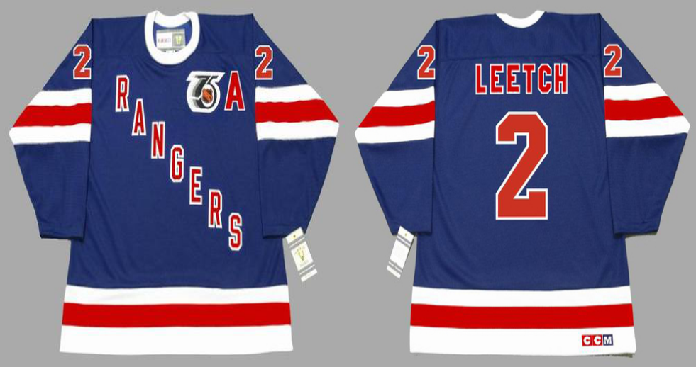 2019 Men New York Rangers #2 Leetch blue style 3 CCM NHL jerseys